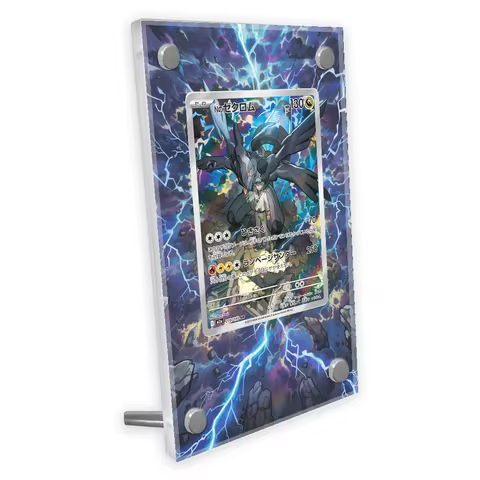 Art Display for Pokemon Card Ptcg Zekrom N Mega Dream Anime Game Card Psa Protective Storage Box Car