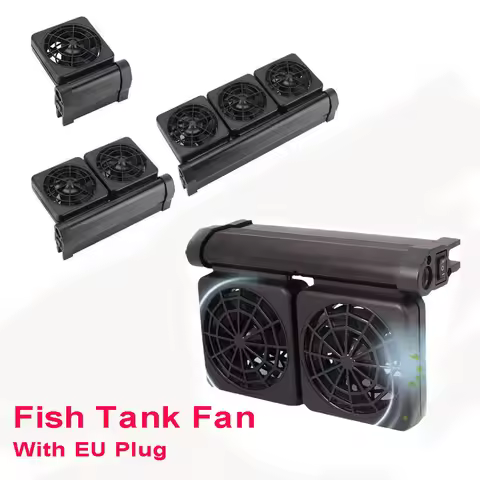 Aquarium Cooling Fan Fish Tank Chiller Fan Adjustable Height 2 Wind Speed Low Noise Temperature Cont