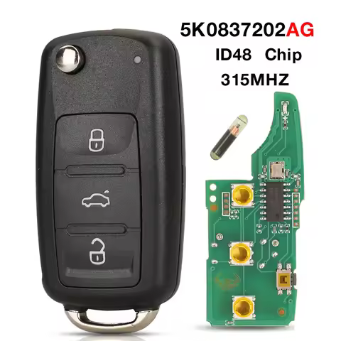 jingyuqin 315Mhz ID48 Chip 5K0837202AG /B/C/DT/AF Remote Car Key For VW SCIROCCO Beetle Golf Jetta P