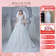 Bride's Wedding Dress With Chiffon Dress - Sleeveless Lace Cup-Shaped Wedding Dress, Flower Designer Goods - TVC235
