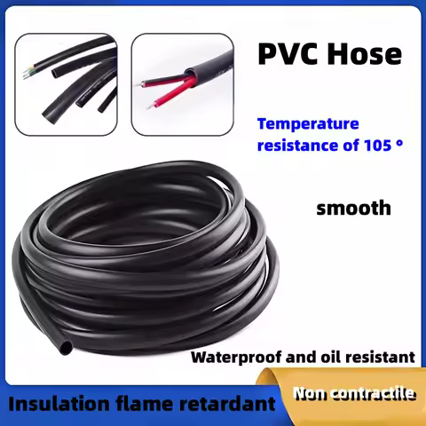 1M/3M/5M PVC Tube Black PVC Sleeving Flexible PVC Cable Sleeving Tubing Wiring Harness Black Automot