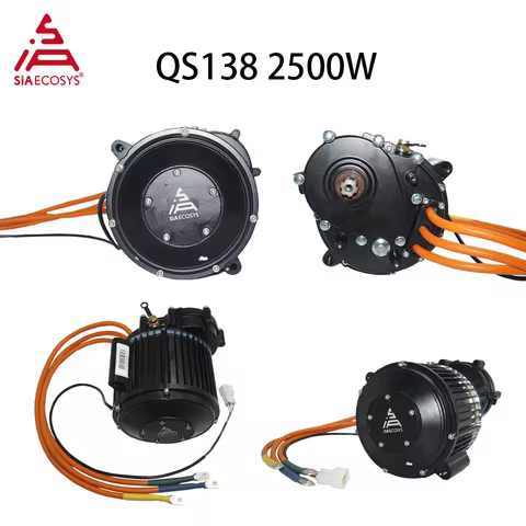 QS Motor QS138 55H 2500W Encoder PMSM Engine 72V Mid Drive Motor with 1:2.35 Gearbox for Electric Mo