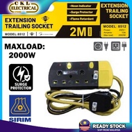 (SIRIM) PEAK Extension Plug Trailing Socket Wire Cable with Surge Protection Extantion wire- Black Y
