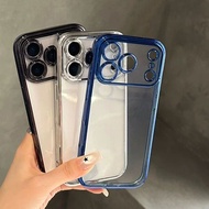 For iPhone 17 Air 16 15 Pro Max Plus 16E 15E iP17 ip16 ip15 4G 5G 2026 Luxury Plating Transparent Sh