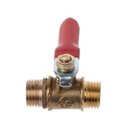 OXXGGKAO 1 4 for Valve Male to Male BSP Brass for Valve Shut Switch with Red Lever Handle for Water 