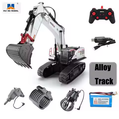 HUINA 1594 Metal RC Excavator 1/14 Electric Heavy Duty 22 Channels Remote Controlled Excavator Model