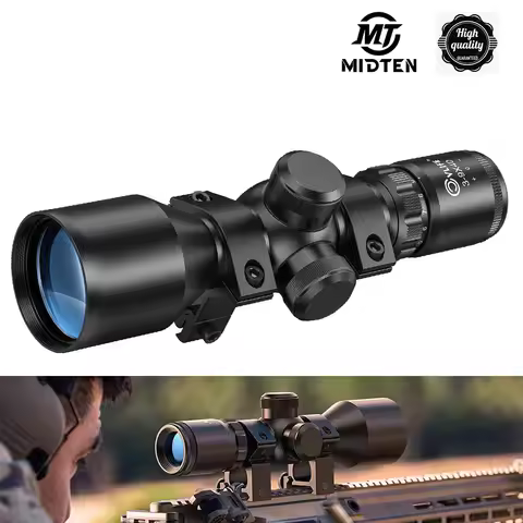 MidTen 3-9x40 Compact Rifle Scope Crosshair Reticle with Mounts for Quick Aiming 11mm Dovetail