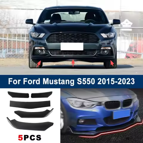 Ford Mustang S550 Front Lip Adjustable 5Pcs Sectional Front Spoiler Lip For Ford Mustang S550 2015-2
