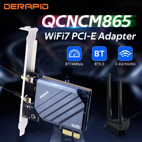 Fenvi WiFi 7 QCNCM865 Pcie Wireless Wifi Adapter Bluetooth 5.3 Tri Band 2.4G/5G/6GHz Wifi7 Wi-Fi 7 C