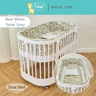 Idawin เตียงนอนเด็ก รุ่น Oval  เตียงเด็ก เตียงไม้เด็ก รูปวงรี เตียงรูปไข่ ใช้ได้ตั้งแต่แรกเกิด ถึง 7