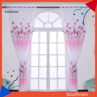 SOU 1 Sheet Window Gauze Rod Pocket Design Pastoral Translucent Beautiful Printing Sheer Curtain Home Decoration