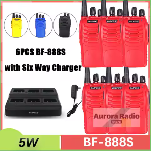 Baofeng BF-888S Walkie Talkies Type-C Charging UHF 400-470MHZ Six way Charger 16 CH UK/EU/US Plug Fa