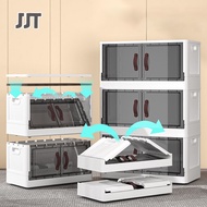 JJT [จัดส่งฟรี]กล่องเก็บของพับได้ ตู้เก็บของอเนกประสงค์ พลาสติกใส กล่องเก็บของ ตู้เก็บเสื้อผ้า กล่องเก็บของอเนกประสงค์ เปิดกล่องได้หลายด้าน กล่องใส่ของ กล่องเก็บของ