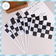 Adfz 10Pcs  And White Square Hand Flag Racer Waving Flag Racing Flags Car Flag SG