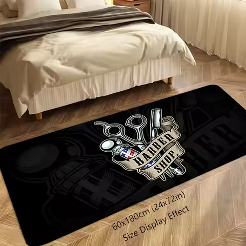 Doormat Flannel Barber Shop Salon Floor Mat Indoor Foot Rug Bedside Mats Kitchen Corridor Absorbent 