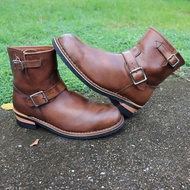 ส่งฟรี 9US 27cm 42eu รองเท้า Engineer Boots โทนสีน้ำตาล Beeswax Pre-owned Authentic