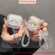 Airpod case with 2 hearts attached with strap, full airpod code plate 1/2/3/4/pro/pro2/pro3 || Cute 