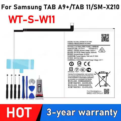 100% New High Quanlity WT-S-W11 Battery For SAMSUNG TAB A9+/TAB11/SM-X210 Replacement batteria+Free 