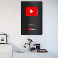Black Play Button Youtube - Custom Name Channel Youtube - Wall Decoration Youtube Play Button