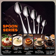 Stainless Steel Cutlery Dinner Spoon Fork Steak Knife Dessert Table Sudu Garpu Besi