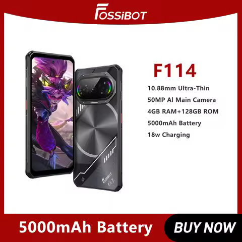 2025 Ultra-thin Rugged Phone Fossibot F114 Unisoc T615 4G 4GB RAM+128GB ROM 50MP AI Camera 5000mAh 1