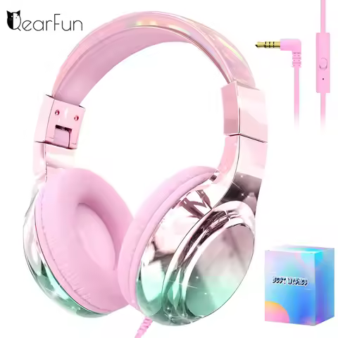 Wired Kids Headphones for School 85/94dB Volume limited Over Ear Headphones for Kids Girls Foldable 