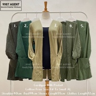 Cardigan Labuh Pocket,Long Sleeve Cardigan,Pocket Cardigan,Women Cardigan Muslimah,Cardigan Cotton,Cardigan Plain Pocket