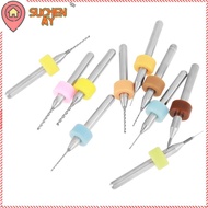 SUCHENMY 10pcs PCB Drill Bits Set, 0.1-1.0mm Spiral Flute Tungsten Carbide Micro Drill Bits, Durable