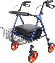 Walkers for seniors Walking Frame, Medical Transport Wheelchair Rollator with Curved Backrest and St