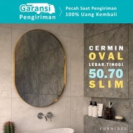 Oval Mirror 50x70 cm | Slim Frame