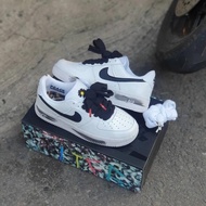 SEPATU SNEAKERS NIKE AIR FORCE 1 X PARANOISE WHITE G-DRAGON PREMIUM