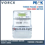 PEAK-3P-KW 100A 415V 3 Phase 4 Wire Digital kWh Watt-hour Meter Electronic