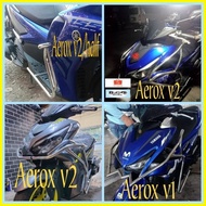 ✤ ❀ △ [RMG]304 PURE STAINLESS / BLACK CRASH GUARD FULL & HALF FOR AEROX 155 2021/V2 & AEROX 155 V1