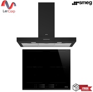 (Smeg) เครื่องดูดควันติดผนัง รุ่น KBT900NE + เตาอินดักชั่น Smeg 2 Multizone SI2M7643B
