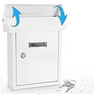 Serenelife Weatherproof Wall Mount Locking Mailbox - Galvanized Steel w/Metal Flap for Mail Insertion, Commercial Rural Home Decorative &amp; Office Business Parcel Box Package Drop Secure Lock - SLMAB01