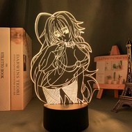 Anime High School DxD Rias Gremory LED Night Light Colorful Colors Changing Touch Remote Bedside Lam