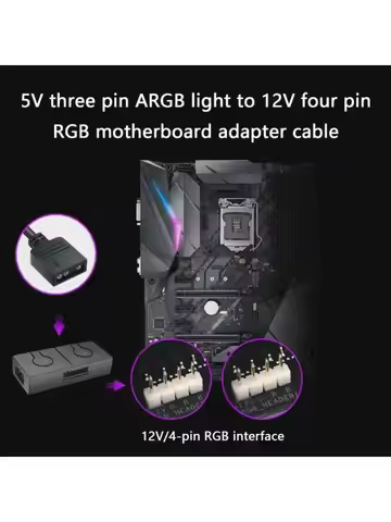 5V 3Pin ARGB To 12V 4Pin ARGB Converter 5V ARGB To 12V ARGB Converter 5V 3Pin Manual Controller Tran
