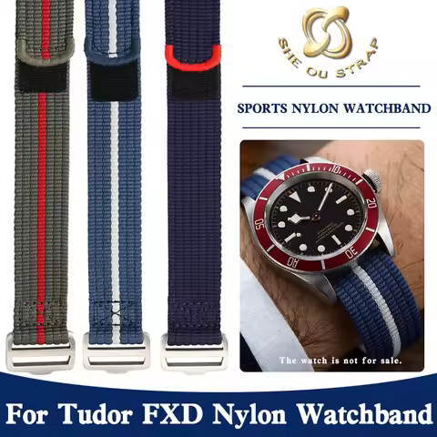 22mm High Quality Nylon Watch Strap For Tudor Pelagos FXD M25707B M25707KN M25717N Watchband Waterpr