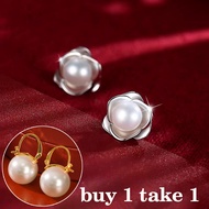 hikaw silver 925 italy original earings Camellia south sea pearl white earrings for women for kids h