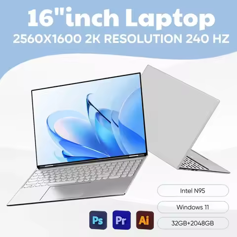 New Brand 16" Inch 2K Laptop, 240 Hz Ultra-clear Screen, Windows 11 Pro Portable PC Gaming Notebooks