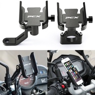 REALZION 2021 For HONDA PCX150 PCX125 PCX160 Handlebar Rearview Mirror Mobile Phone Holder GPS Stand Bracket Motorcycle Accessories Black PCX 150 125 160 2022