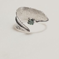 純銀生日石葉飾戒指 可調整