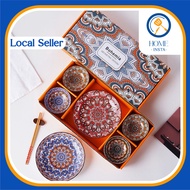 Bohemian Style Rice Bowl Porcelain Bowl Mangkuk Ceramik Soup Bowl Doorgift Wedding Gift Dinnerware C
