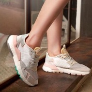 現貨 iShoes正品 Adidas Nite Jogger W 女鞋 白 灰 粉 反光 水原希子 運動鞋 EF8721