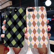 OPPO A3S A5S AX5S A5 AX5 A7 AX7 A7N A12 A12E F9 Case New Fashion Checkerboard Pattern Silicon Soft Casing Phone Cover