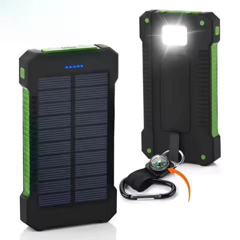 20000mah Portable Solar Power Bank Waterproof External Battery Backup Powerbank 20000 mah Phone Batt