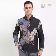 KEMEJA Asta Long Sleeve Batik Asana Shirt - biru