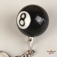 [AuraGesh] Creative Billiard Pool Keychain Table Ball Key Ring Lucky Black No.8 Key Chain New