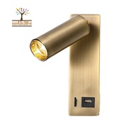 3W LED Wall Lamp Embedded and Rotatable Reading Light USB Focus Light for Bedroom Bedside Study 3000
