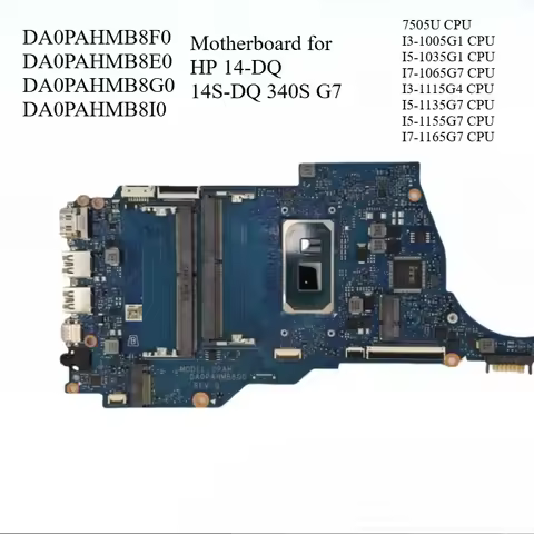 DA0PAHMB8F0 Laptop Motherboard for HP 14-DQ 14S-DQ 340S G7 DA0PAHMB8E0 DA0PAHMB8G0 DA0PAHMB8I0 Noteb